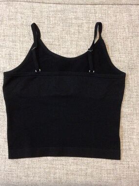 Women’s Black Ribbed Adjustable-Strap Tank Top